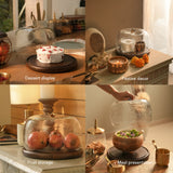 Annar cloche with wood base