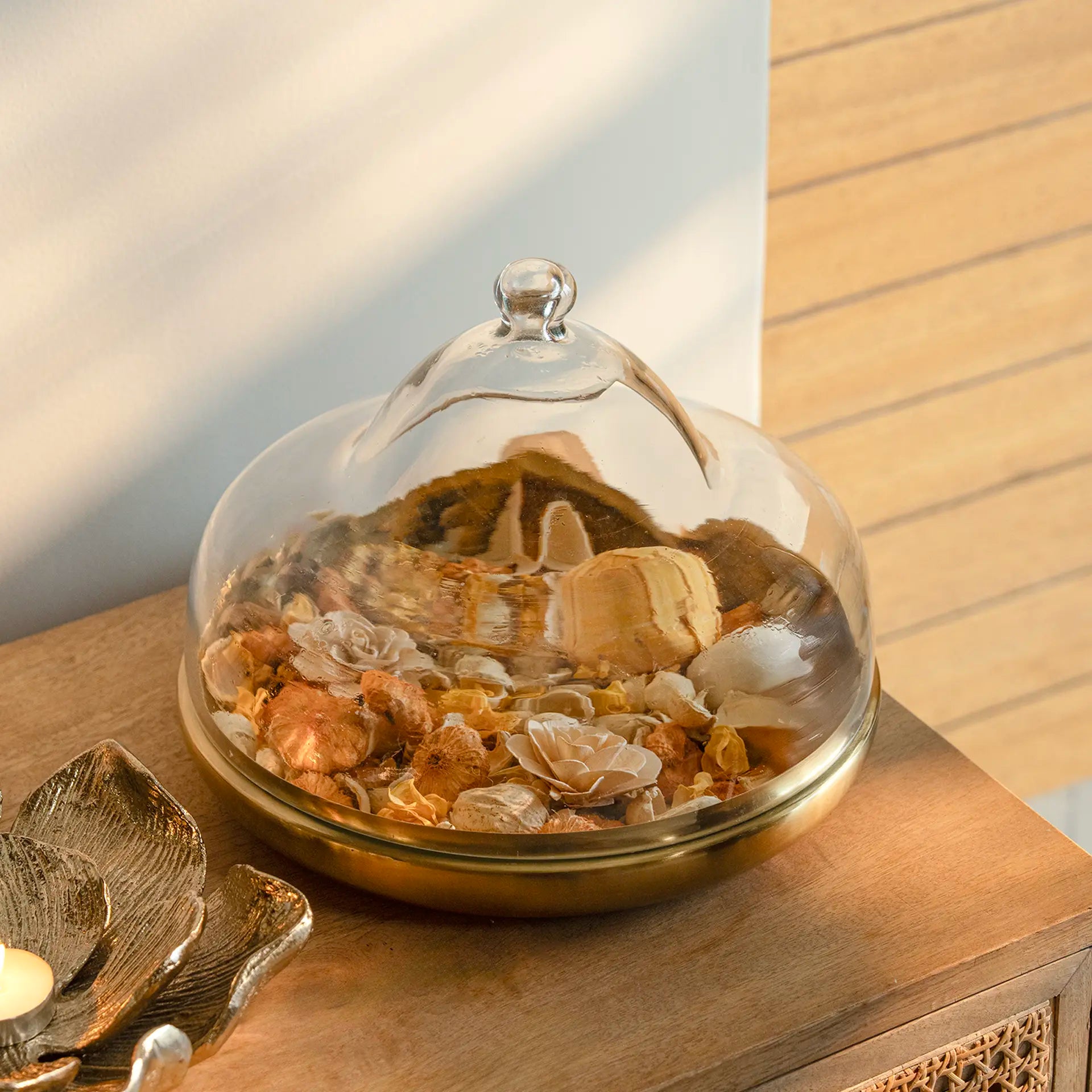 Dome Cloche with metal Base - Large