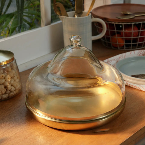 Dome Cloche with metal Base - Large