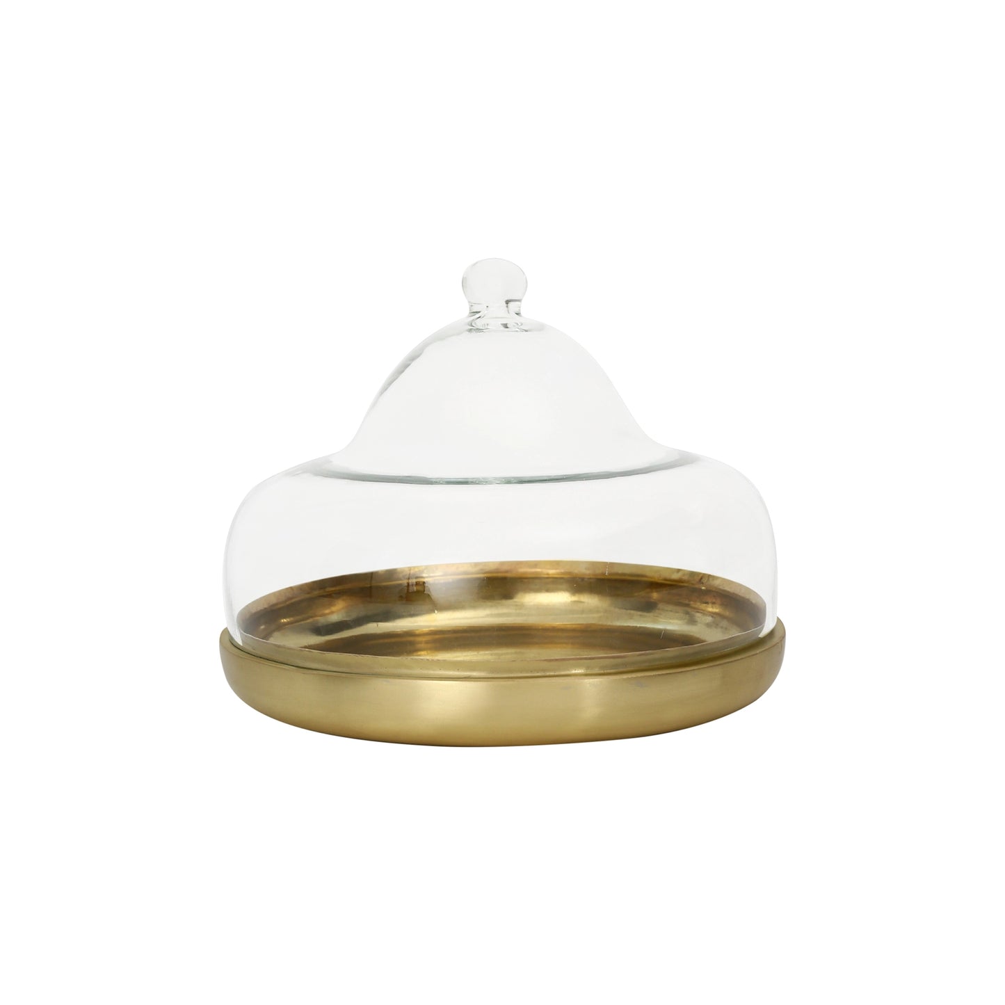Dome cloche with metal base - large