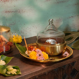 dome cloche with metal base - small