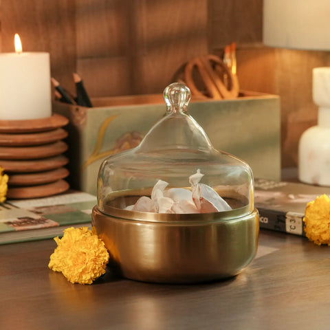 Dome Cloche with metal Base - Small