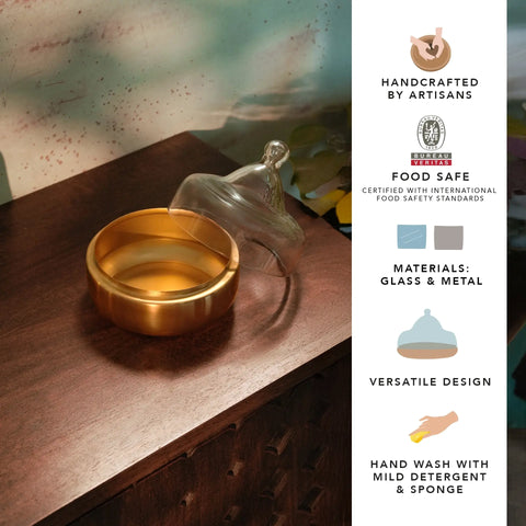 Dome Cloche with metal Base - Small