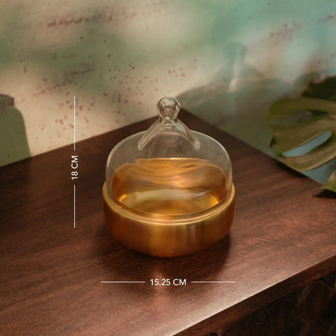 Dome Cloche with metal Base - Small