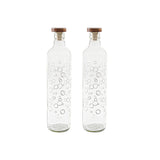 Bubbles Glass Water Bottle With Wooden Stopper Set of 2