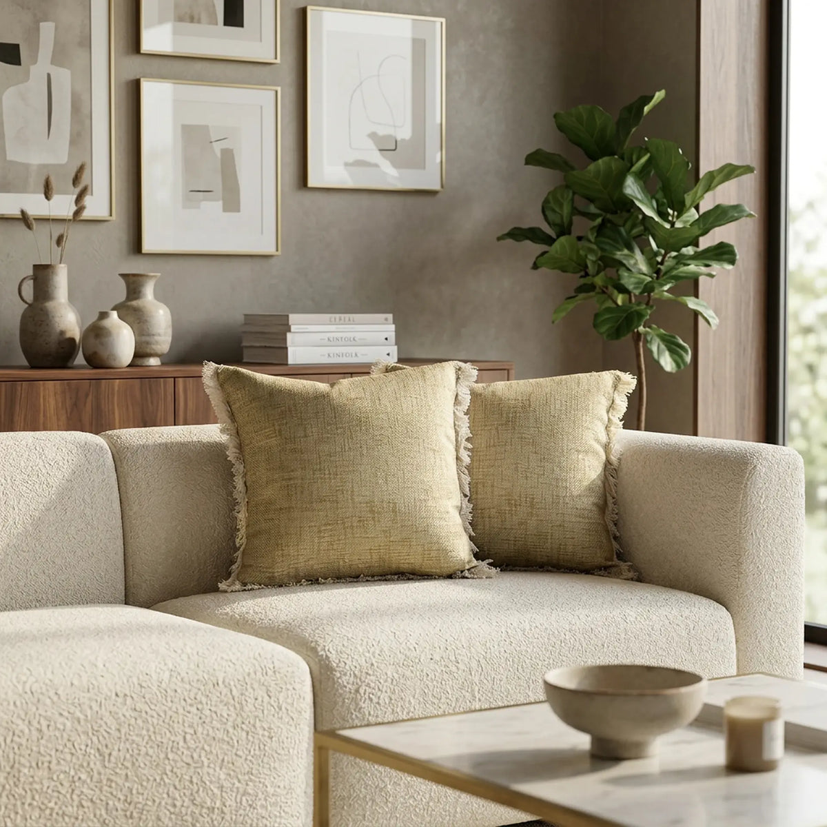 Melange textured cushion cover Set of 2