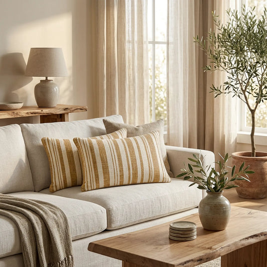 Melange striped cushion cover Set of 2