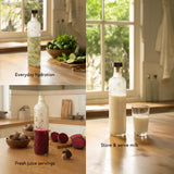 Frosted Leaf Glass Bottle W/Black Wood Stopper