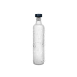 Frosted Leaf Glass Bottle W/Black Wood Stopper