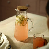 soyuz glass pitcher with wooden lid