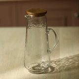 soyuz glass pitcher with wooden lid