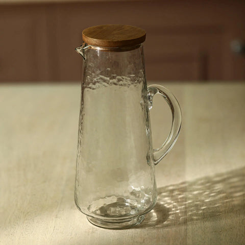 Soyuz Glass Pitcher with Wooden Lid