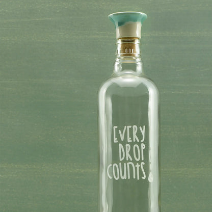 Drop Glass Water Bottle Set of Two