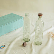 Bubbles Glass Water Bottle Set of Two