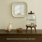 Dew water dispenser with wooden stand