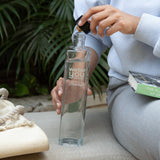 Drink Up glass water bottle with wooden stopper