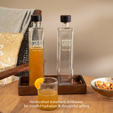 Drink Up glass water bottle with wooden stopper