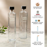 Drink Up glass water bottle with wooden stopper - set of 2