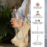 Water Ritual glass water bottle with wooden stopper