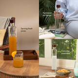 Water Ritual glass water bottle with wooden stopper