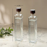 Water Ritual glass water bottle with wooden stopper - set of 2