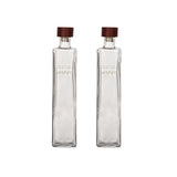Water Ritual glass water bottle with wooden stopper - set of 2