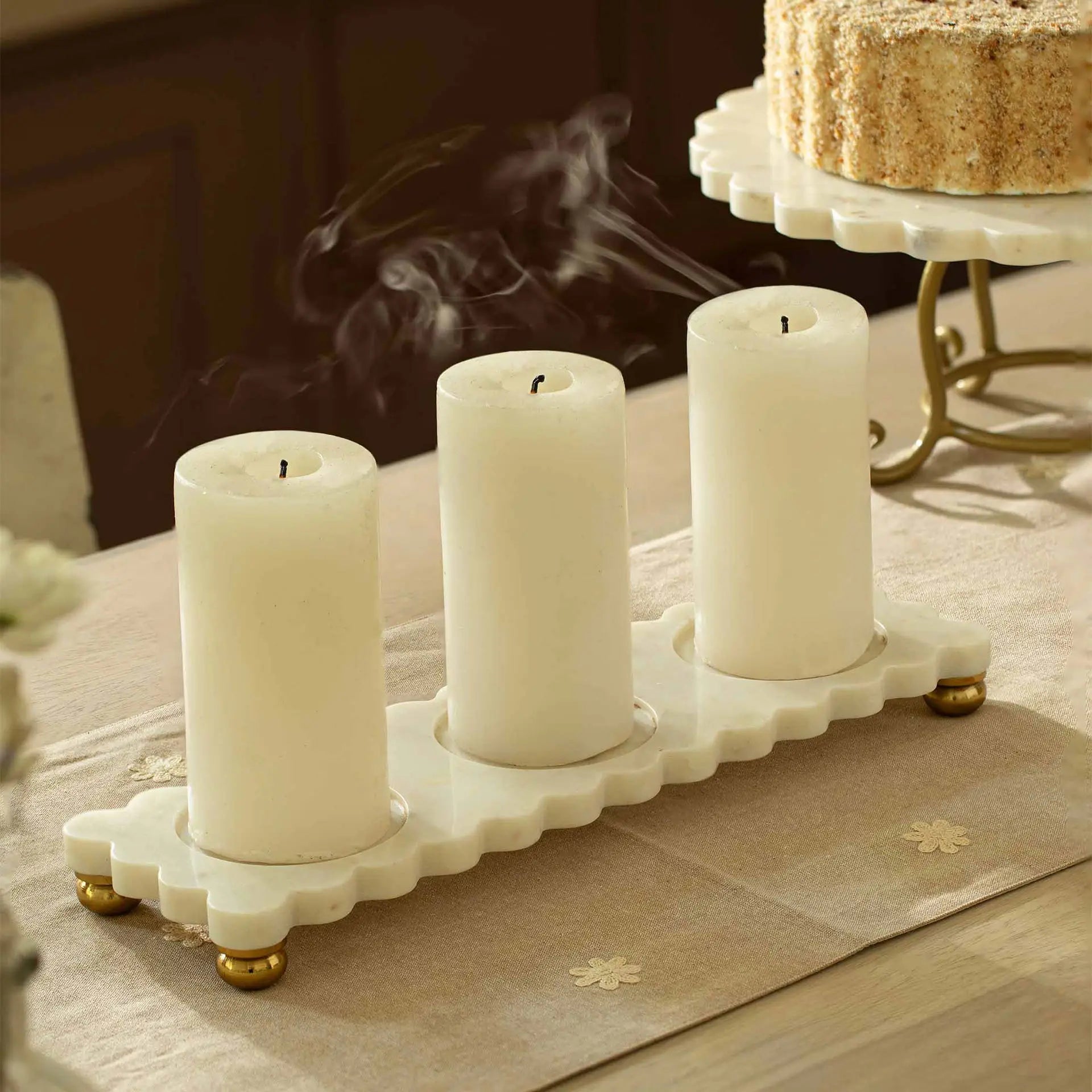 Crescent Candle Holder for 3