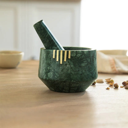 Verde Marble Mortar & Pestle