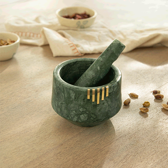 Verde Marble Mortar & Pestle