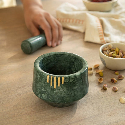 Verde Marble Mortar & Pestle