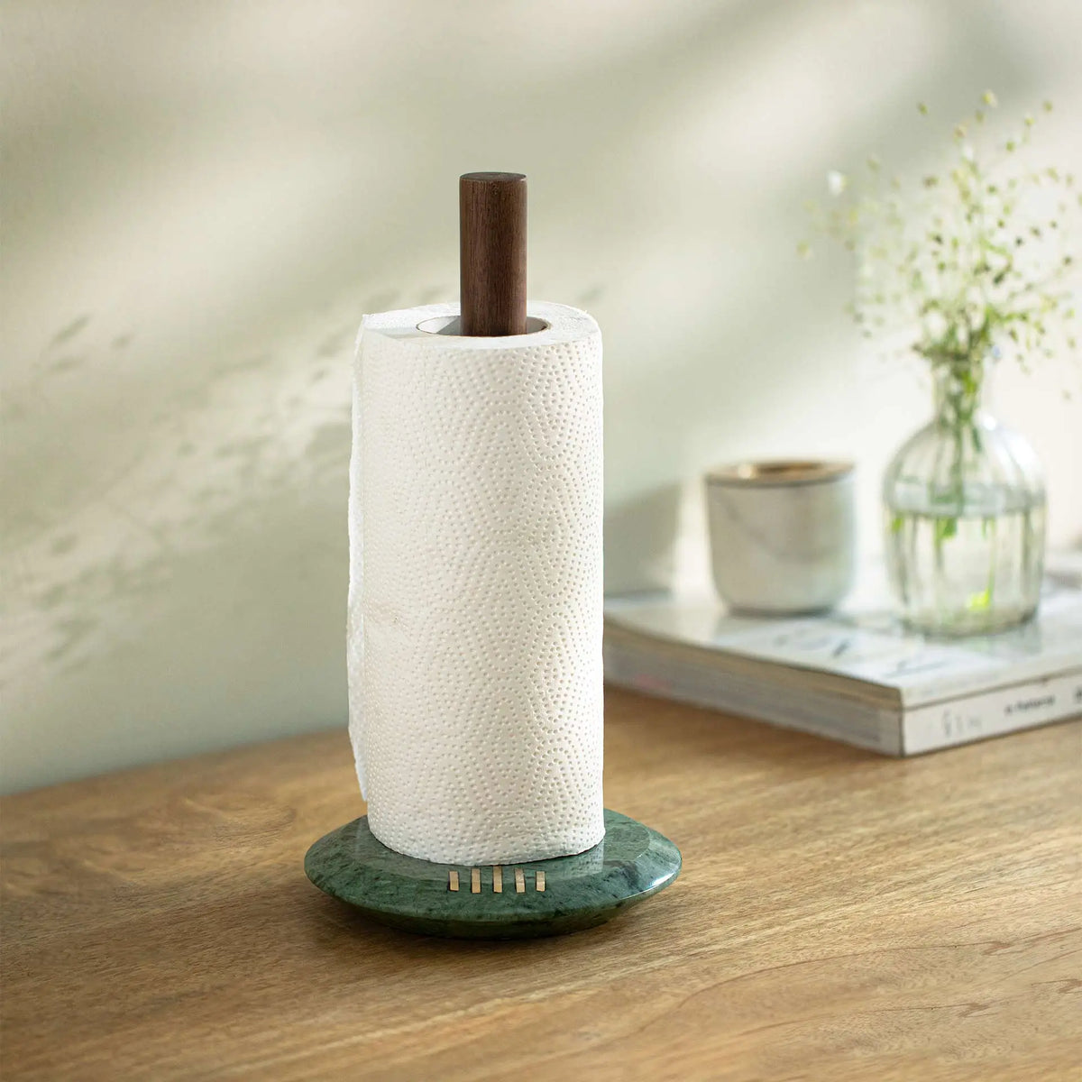 Verde Marble Kitchen Roll Holder