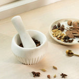 ribbed marble mortar pestle