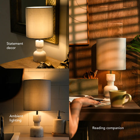 Mist Marble Table Lamp with Shade