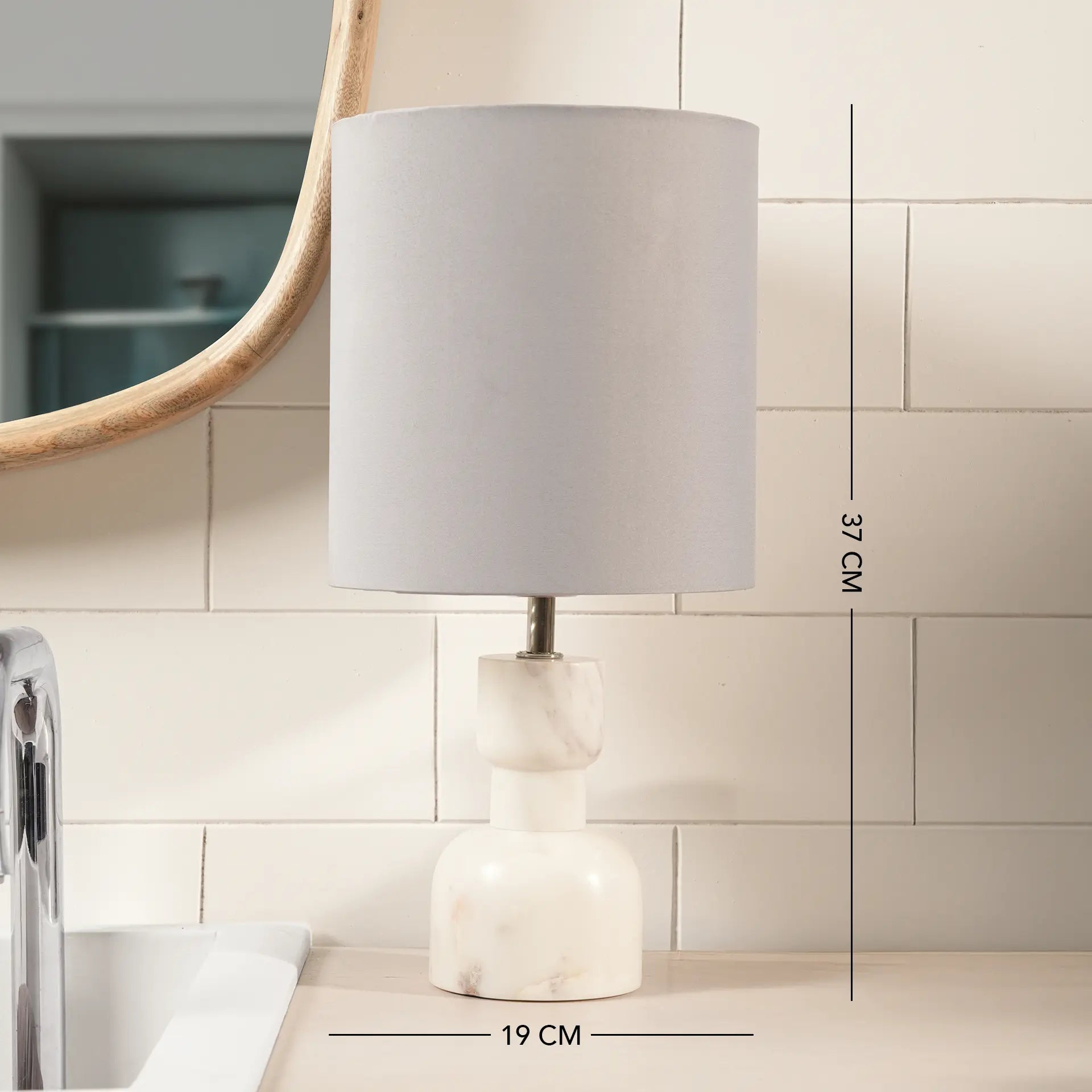 Mist Marble Table Lamp with Shade