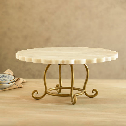 Crescent Cake Stand with Metal Legs