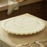 Crescent Lazy Susan with Wooden Base