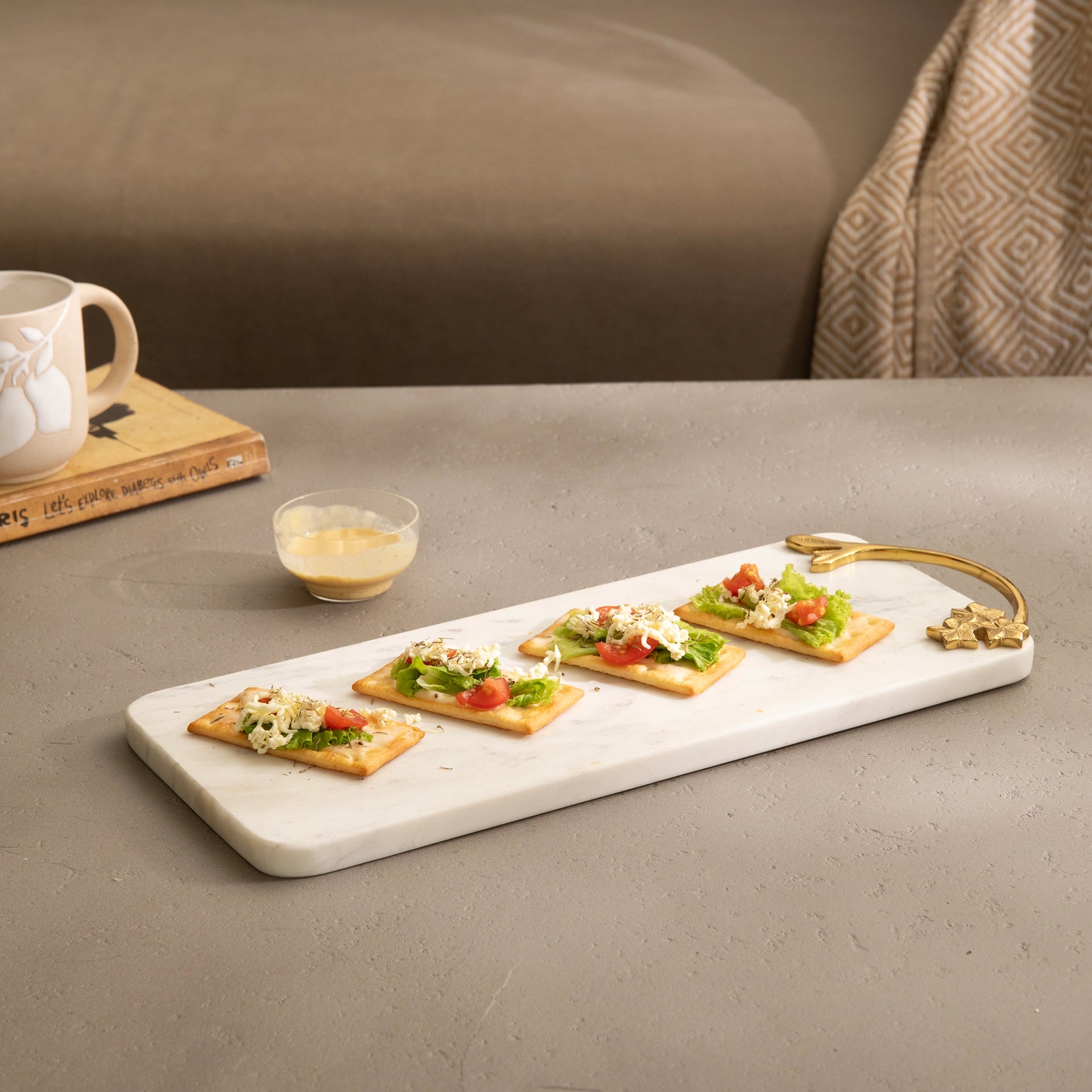 Frangipani Marble & Metal Platter