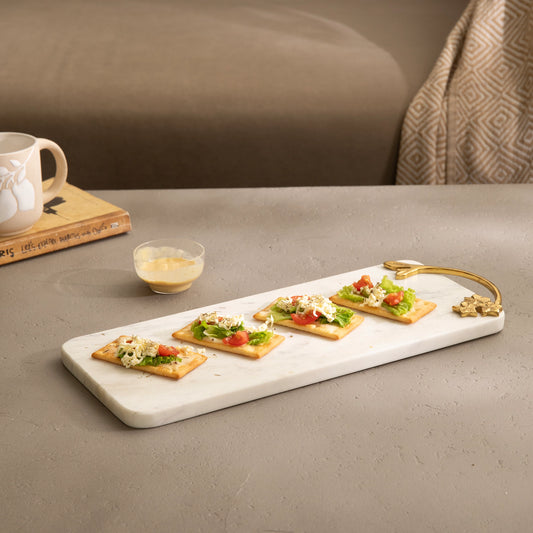 Frangipani Marble & Metal Platter