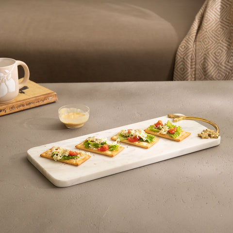 Frangipani Marble & Metal Platter