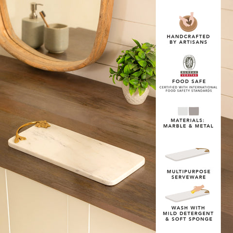 Frangipani Marble & Metal Platter