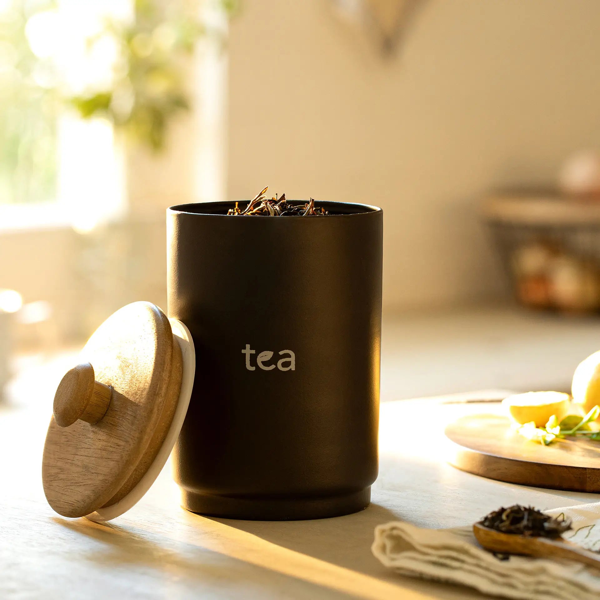 Charcoal Brown Tea Jar