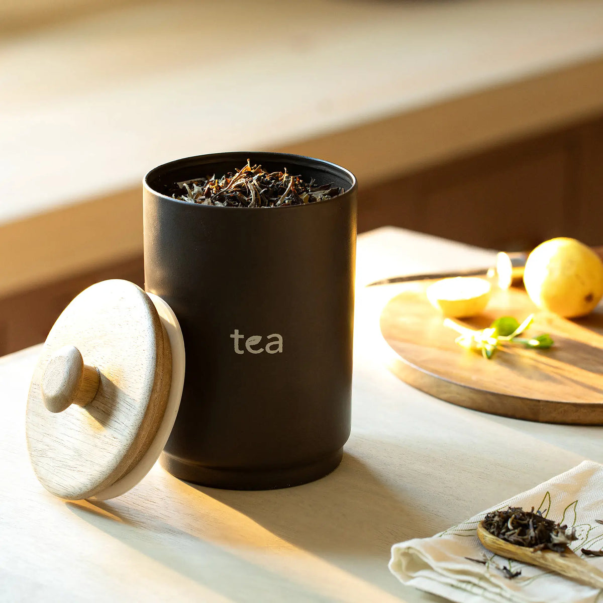 Charcoal Brown Tea Jar
