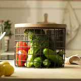 Charcoal Brown Twine Wire Basket (tall)