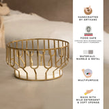Weave Marble & Metal Basket- Large
