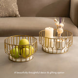 Weave Marble & Metal Basket- Large