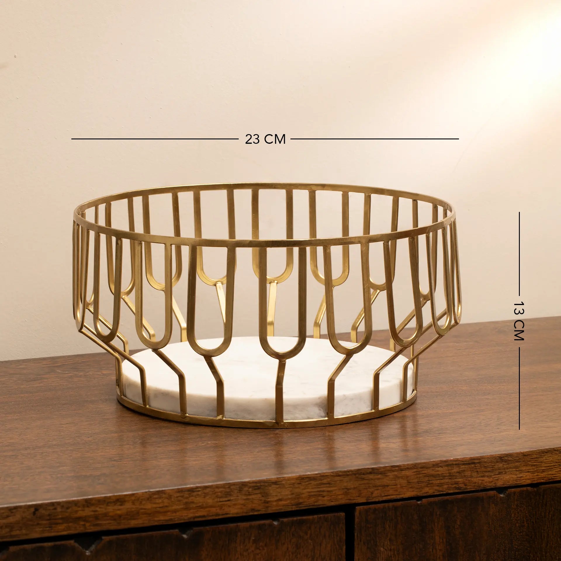 Weave Marble & Metal Basket- Large