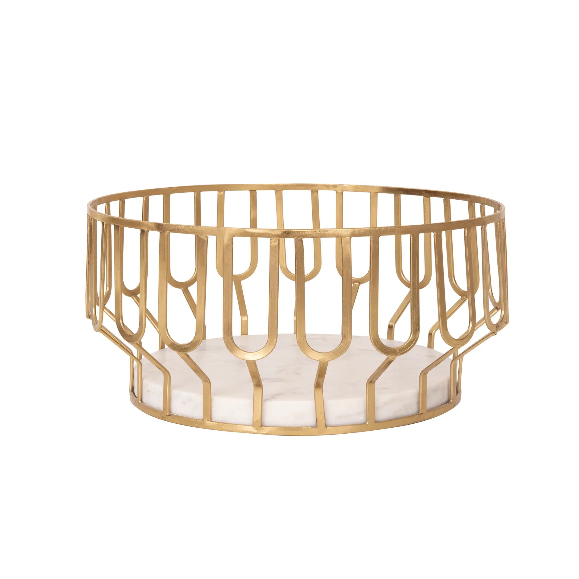 Weave Marble & Metal Basket- Large