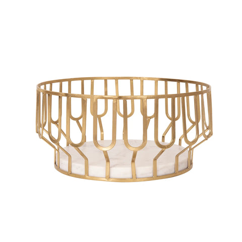 Weave Marble & Metal Basket- Large