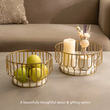 Weave Marble & Metal Basket- Small