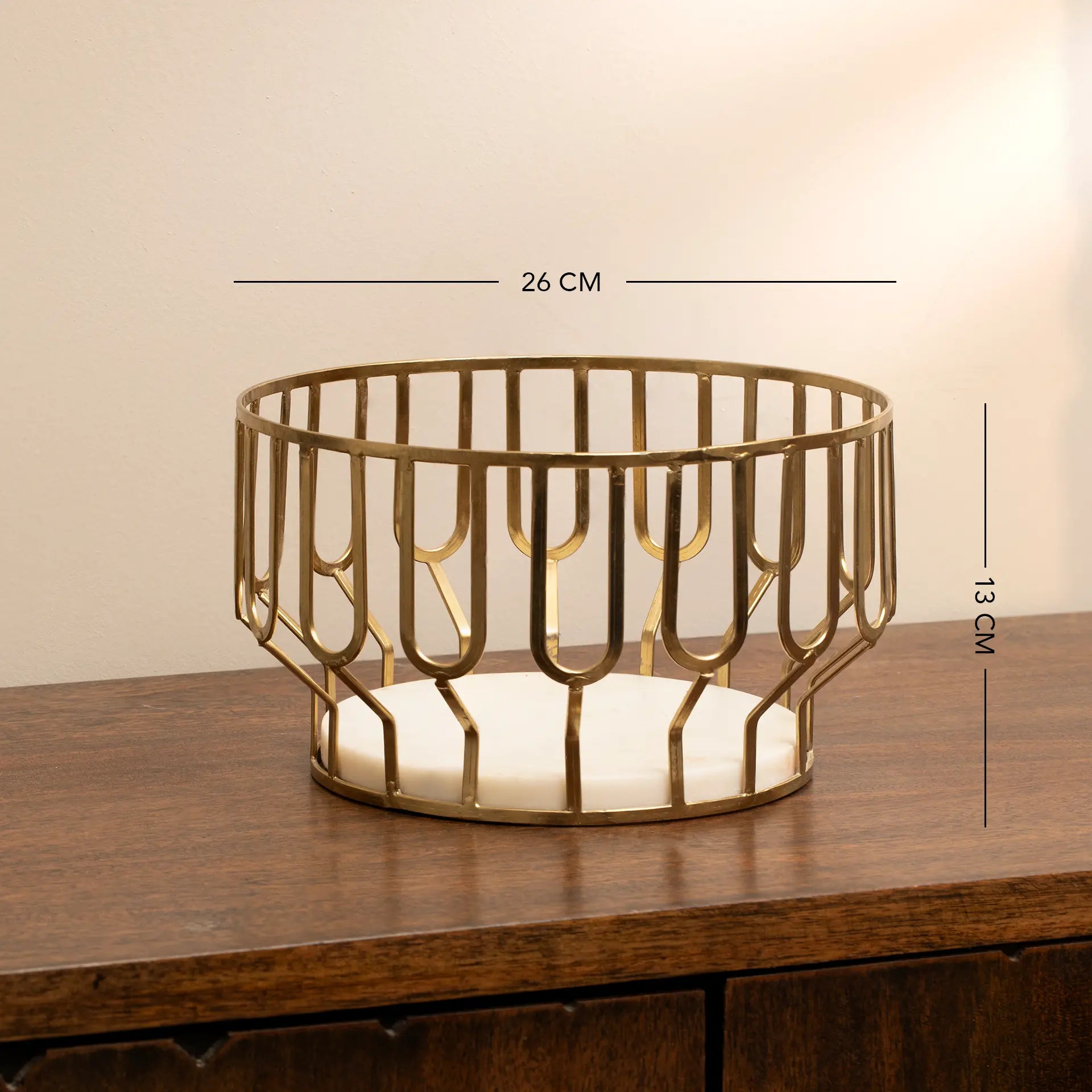 Weave Marble & Metal Basket- Small